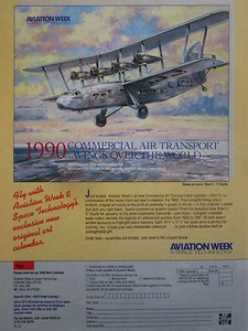 1989-1990 PUB 1990 AVIATION WEEK CALENDAR PAUL LENGELLE SHORT L.17 SCYLLA AD - Bild 1 von 1