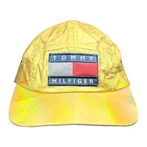 Vintage Tommy Hilfiger Gold Metallic Iridescent 5-Panel Hat Cap Strap Back NWT - Picture 1 of 10