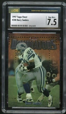 BARRY SANDERS 1997 Topps Finest #200 Dominators Detroit Lions CSG 7.5 NM+ - Image 1 of 2
