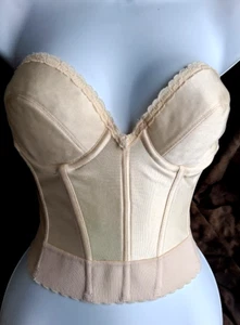 Vintage Carnival Corset Bustier Underwire 203 Union Label USA Ivory 36B - Picture 1 of 7