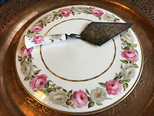 ROYAL WORCESTER ROYAL GARDEN GATAEU PLATE 12.5" + cake slice silver plate      