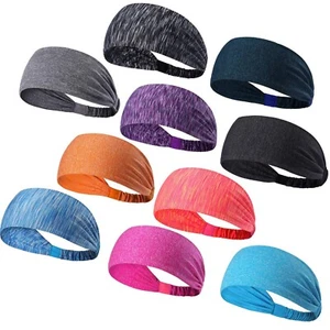 Workout Headbands for Women Men Sweatband Yoga Wide Headband Sports Sweat Bands - Picture 1 of 20
