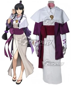 Ace Attorney Gyakuten Saiban Maya Fey White Halloween Kimono Dress Cosplay Costu - Picture 1 of 5