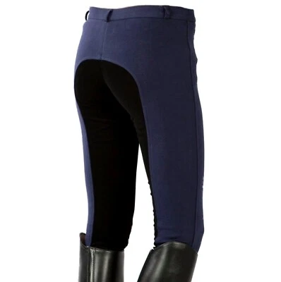 Pfiff Reithose, blau-schwarz, Damen Stiefelreithose, Vollbesatzreithose - Bild 1 von 2