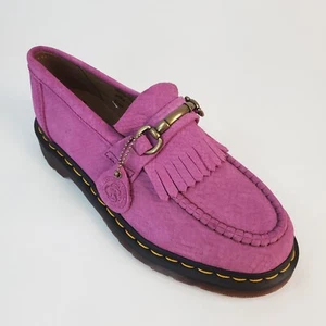 Dr. Martens Adrian Snaffle Repello Calf Python Emboss Loafers Thrift Pink M9 W10 - Picture 1 of 12