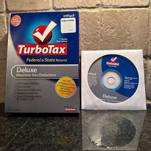 TurboTax Deluxe Federal & State Returns 2009 for Windows Mac CD Software Intuit - Photo 1/7