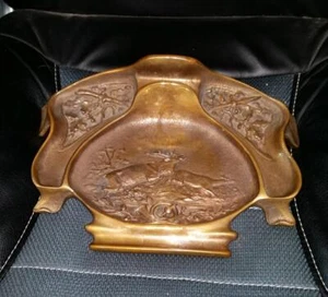 Deer Hunting Acra Cast 85 Ashtray Mostly Likely Bronze Over 10 Pounds - Picture 1 of 5