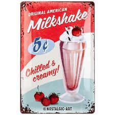Retro Tin Sign Usa “ Milkshake “ Gift Idea For Usa & Diner Fans Metal Plaque Vin