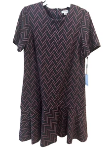 Calvin Klein Karriere Kleid Größe 10 STRUKTURIERTES ZICK-ZACK-MUSTER BRANDNEU - Bild 1 von 6