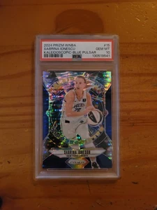 2024 Prizm WNBA Pulsar blu caleidoscopico #15 Sabrina Ionescu PSA 10 gemme 01/199 - Foto 1 di 1