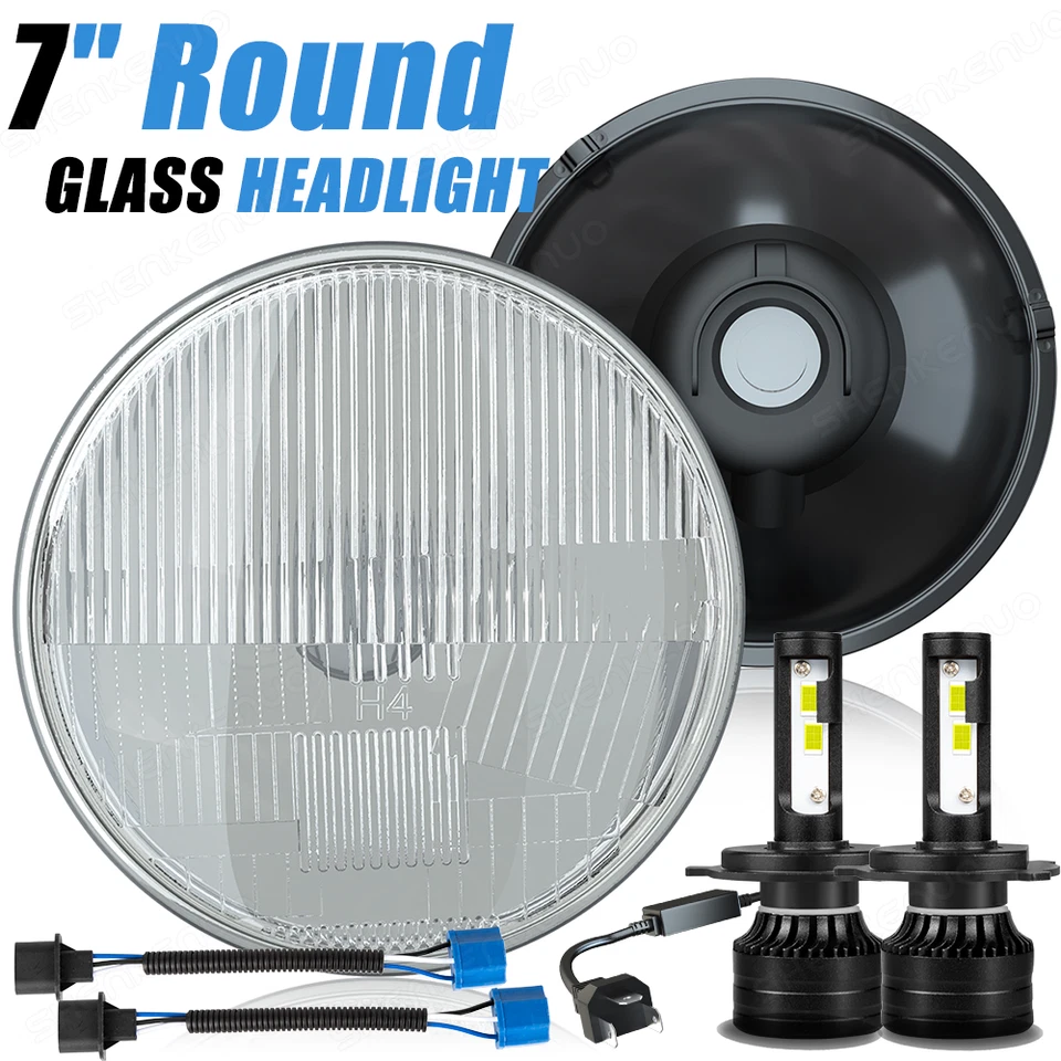 FAROS H4 bombillas de vidrio sellado redondo de 7" para Kawasaki KZ1000P 1982-2005 Foto 1 de 4