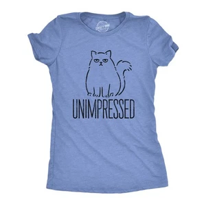Womens Unimpressed Funny Cat Dad T-Shirt Hilarious Kitty Graphic Tee Pet Lover - Picture 1 of 7