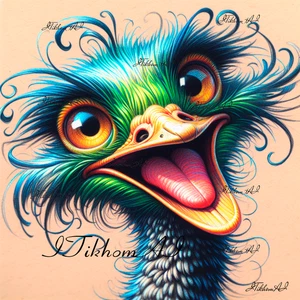 Digital Art Picture Animals Birds Ostrich Anime Wallpaper Desktop Background - Picture 1 of 1