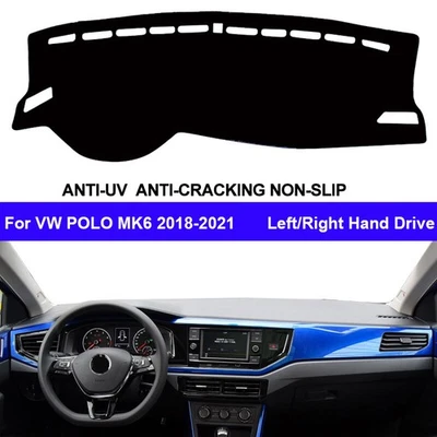 Alfombra cubierta interior salpicadero coche para Volkswagen VW POLO MK6 2018 2019 2020 2021 Foto 1 de 4