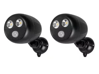Defiant 120-Degree Battery Powered Black Motion Activated LED Flood Light 2-Pack - Image 1 of 4