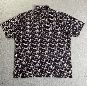 Rhoback Golf Poloshirt Herren XXL Blau AOP Fußball - Bild 1 von 19