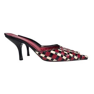 Vintage KG by Kurt Geiger Multicoloured Leather Woven Mules Size UK 5 EU 38 - Picture 1 of 9