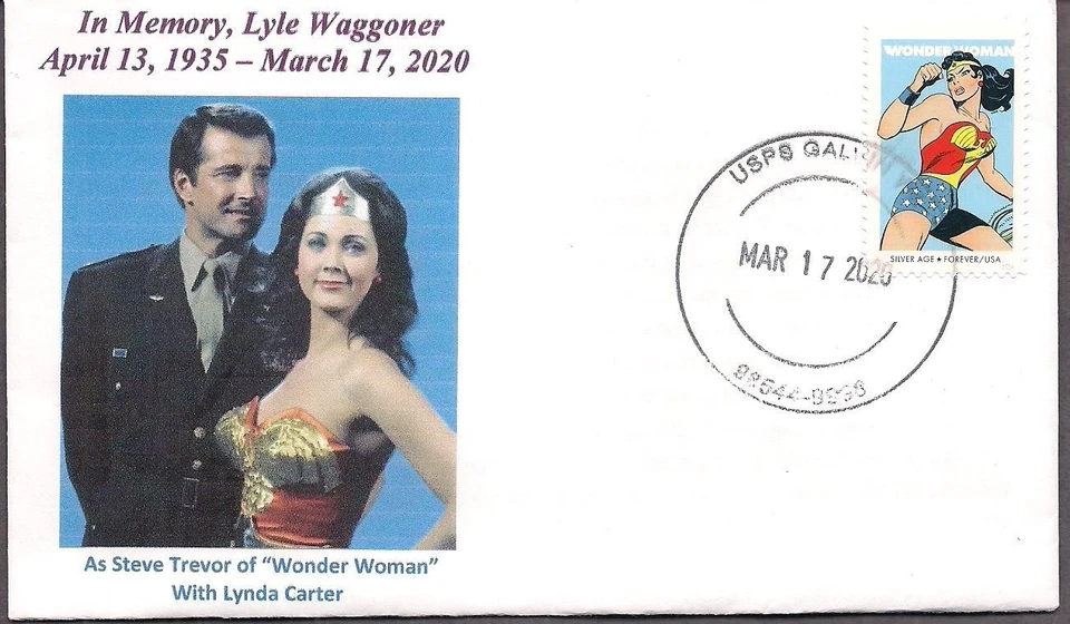 Lyle Waggoner (of Wonder Woman TV) show- death event- cachet by ACE343 - Image 1 of 1