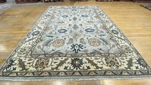 9x12ft Turqoise Blue Living Room Rug | Turkish Oushak Rug | Turkish Area Rug - Picture 1 of 10