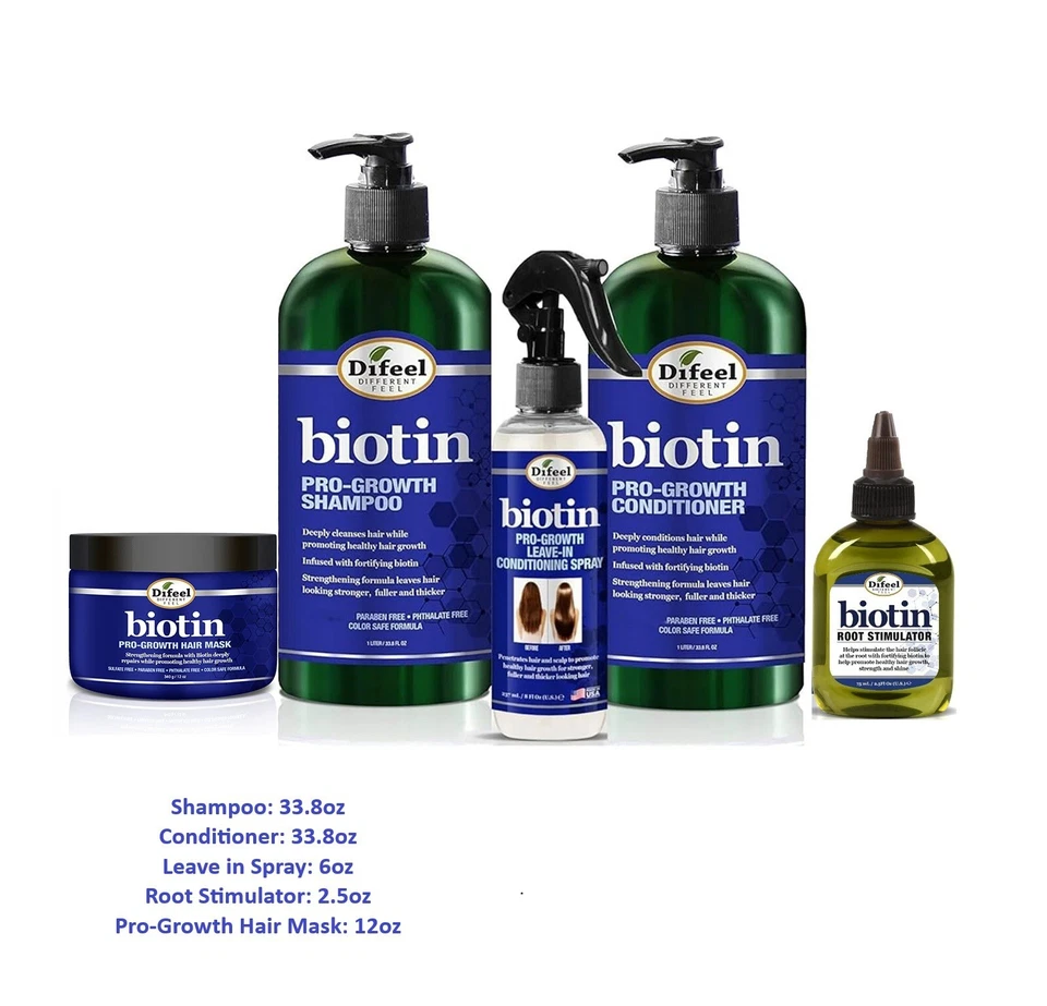 Difeel Biotin Regimen for Hair Growth-33.8oz Shampoo & Conditioner  5PC Set - Image 1 of 4