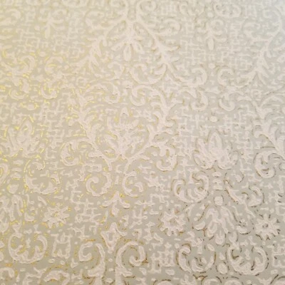 Vintage Wallpaper Sample Sheet Neutral Textured Demask Craft Supply Dollhouse - Image 1 of 4