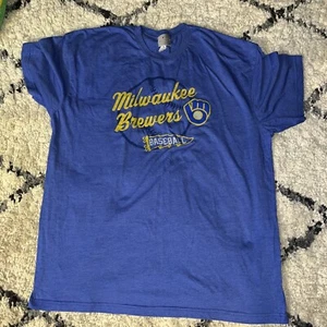 Camiseta MLB Milwaukee Brewers Para Hombre XXL 2016 Azul Béisbol Gráfico De Colección Fanático - Imagen 1 de 5