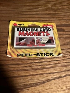 Vintage Magna Card Yellow Adhesive Magnetic Business 10 Pack NEW Peel & Stick - Picture 1 of 2
