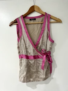 Top envolvente sin mangas Sinequanone para mujer 100 % seda S-M - Imagen 1 de 9