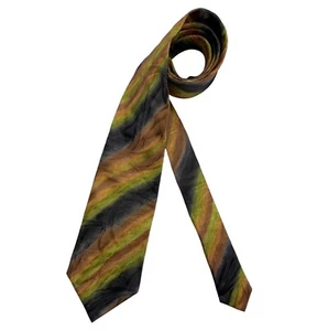 CARNAVAL DE VENISE Brown /Gray/Green Art Silk LUXURY Tie HANDMADE ITALY - Bild 1 von 5