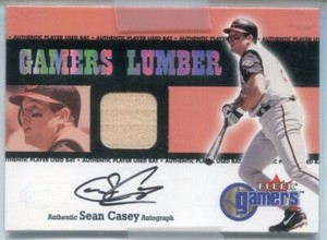 2000 FLEER SKY BOX GAMERS LUMBER SEAN CASEY REDS AUTOGRAPH CARD NEAR/MINT-MINT!