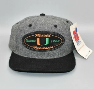 Miami Hurricanes Vintage Sports Specialties Heather Gray Strapback Cap Hat - NWT - Picture 1 of 6