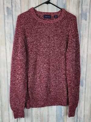 Vintage Claybrooke Men's Red Knit L Pullover Sweater Stretch Long Sleeves - Image 1 of 4