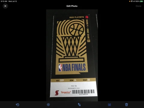 Toronto Raptors 2019 NBA  Championship Finals Home Game # 2 Ticket Cover