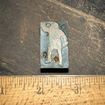 Printing Block “ Auctioneer With Gavel “ Copper Face￼ - Image 1 of 4