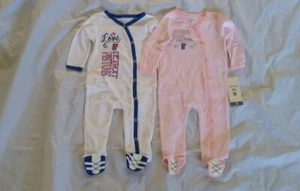NBA Baby Girl's Detroit Pistons One Piece Pajama 2pc Set Pink/White Size 6-9M - Picture 1 of 11