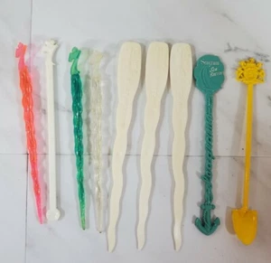 Lote de 7 palos Swizzle Seagrams barra pala de hielo de colección artículos de barra - Imagen 1 de 5