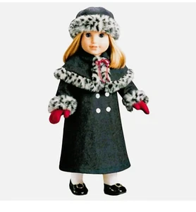 NUOVO American Girl Doll Nellie HOLIDAY WINTER COAT SET 1° V. Completo + scatola originale - Foto 1 di 14