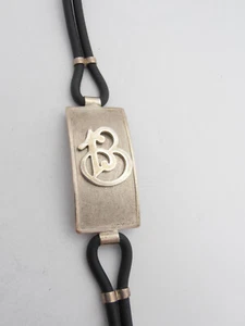 13: Bracelet Silver 925 And Rubber With Thirteen for Luck - - Picture 1 of 4