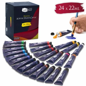24x22ml Acrylfarben Set Acryl Farben Acrylfarbe Tuben Malfarbe Malfarben Malen - Bild 1 von 11