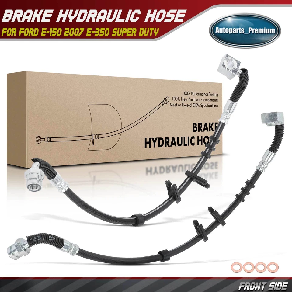 2 mangueras hidráulicas de freno delanteras para Ford E-150 2007 E-350 Super Duty 2005-2007 Foto 1 de 4