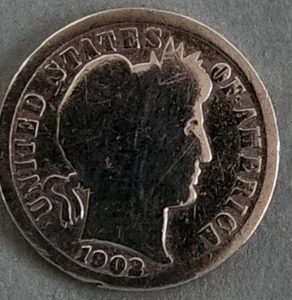 USA - 10 Cents - 1902 - Barber Dime - Silver 0.9 - 10C - Picture 1 of 14