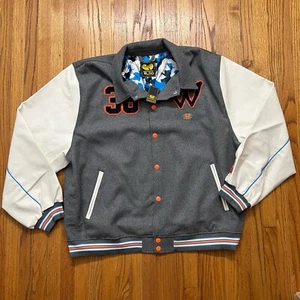 NWT LRG x Wu Tang Cream Varsity Wool Jacket Heather Grey Men's Size 4XL - Picture 1 of 7