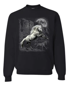 Sudadera Gráfica Unisex Cuello Redondo Cuello Redondo Blanco con Luna en la Oscuridad Animales - Imagen 1 de 12
