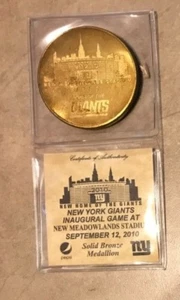 9/12/2010 New York Giants Inaugural Game Meadowlands Stadium Bronze Coin Pepsi - Picture 1 of 2