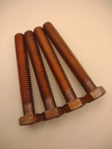 3/8"-16 x 2-3/4" 'Infinity' Silicon Bronze Hex Bolt NOS (4pcs) Pack SBMS04 - Picture 1 of 3