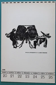 Druck der Moderne ALFRED BENDINER " BALK " WPA Kalender 1937 - Bild 1 von 2