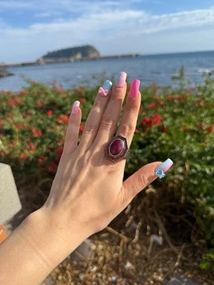 Anello In Argento 925 Radice Di Rubino  - Immagine 1 di 3