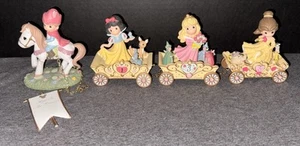 Precious Moments Disney Prince Princess Birthday Train Figurine Snow White Lot - Picture 1 of 19