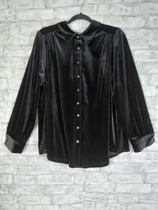 Top de terciopelo negro Modcloth para mujer 1X fiesta gótica gala minimalista - Imagen 1 de 8