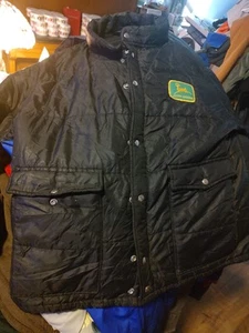 Swingster John Deere Jacket Men XXL Black Snap Front Pockets Vintage - Picture 1 of 11